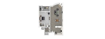9 Ten North 1 Bed 1 Bath D Floor Plan