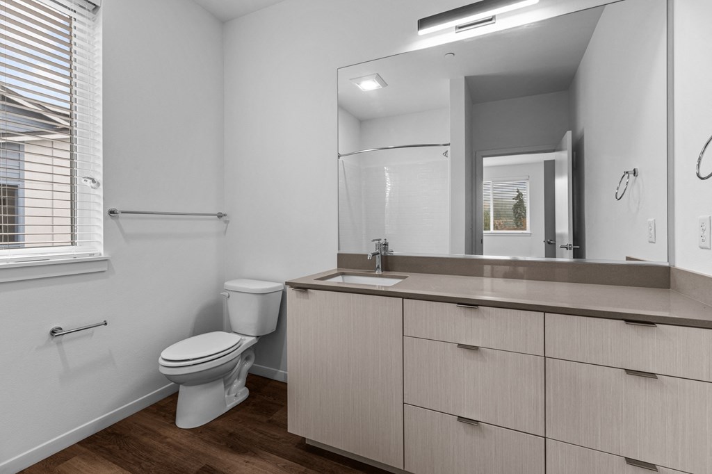 a bathroom with a toilet and a sink and a mirror