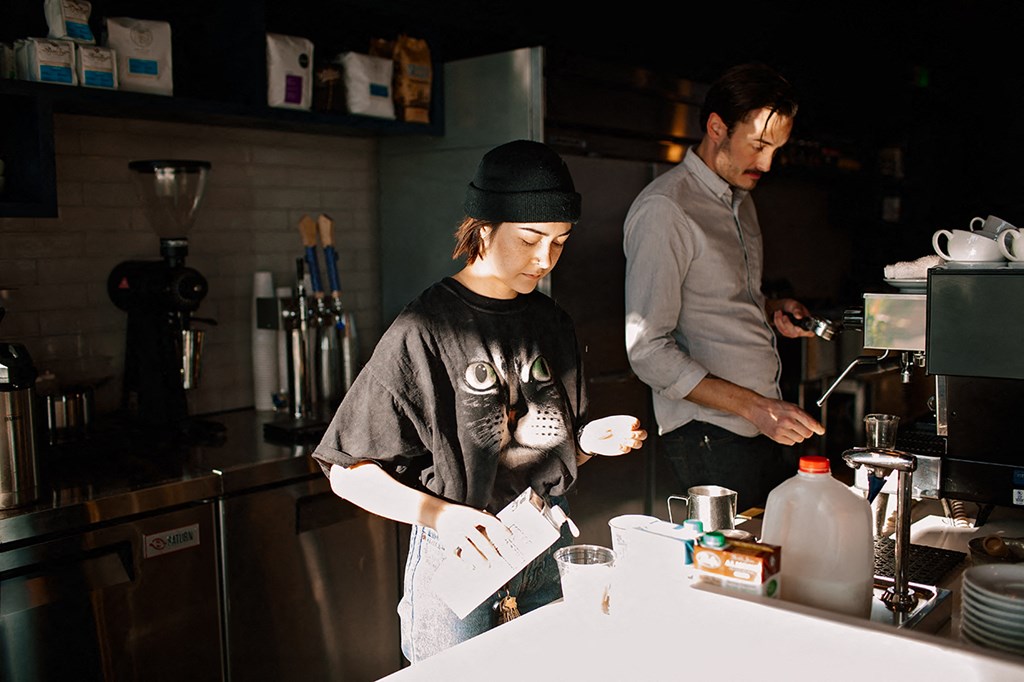 A Barista Making Coffee