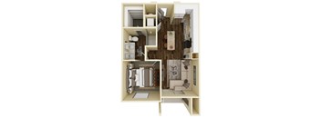 LeVante at Valley Vista Apartments A1 3D Floor Plan