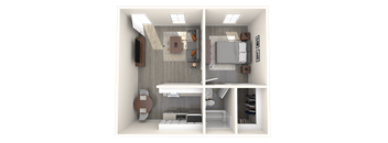 SITE Scottsdale Apartments A1 3D Floor Plan