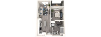 Park on First Apartments A1 3D Floor Plan