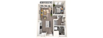 Corban Farms at Cane Ridge Apartments A1 3D Floor Plan