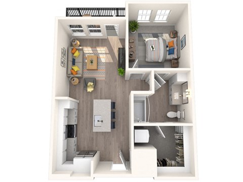 Corban Farms at Cane Ridge Apartments A1 3D Floor Plan