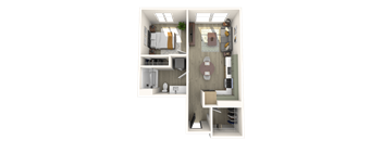 Strata A1 3D Floor Plan