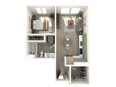 Strata A1 3D Floor Plan