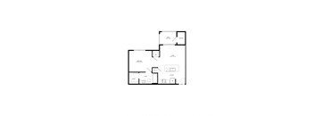 Northside at the Woodlands One Bedroom One Bathroom A1 Floor Plan