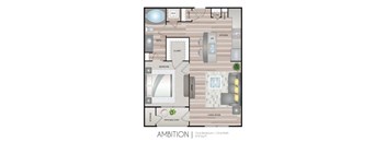 Aspire at Live Oak Apartments Ambition Floor Plan