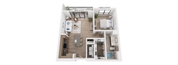 The Raleigh at Sloan's Lake Apartments in Denver, Colorado One Bedroom Floor Plan