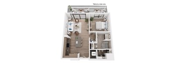 The Raleigh at Sloan's Lake Apartments in Denver, Colorado One Bedroom Floor Plan