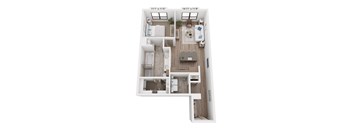 The Raleigh at Sloan's Lake Apartments in Denver, Colorado One Bedroom Floor Plan