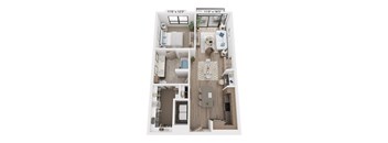 The Raleigh at Sloan's Lake Apartments in Denver, Colorado One Bedroom Floor Plan