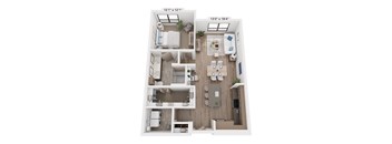 The Raleigh at Sloan's Lake Apartments in Denver, Colorado One Bedroom Floor Plan