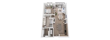 The Raleigh at Sloan's Lake Apartments in Denver, Colorado One Bedroom Floor Plan