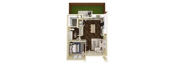 LeVante at Valley Vista Apartments Casita A1 3D Floor Plan