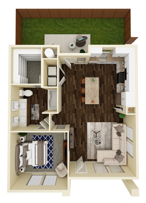 LeVante at Valley Vista Apartments Casita A1 3D Floor Plan