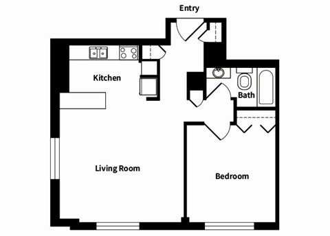 735 St. Clair Apartments A1 2D Floor Plan