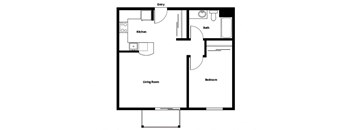 Collins Circle Apartments 2D Floor Plan - A1