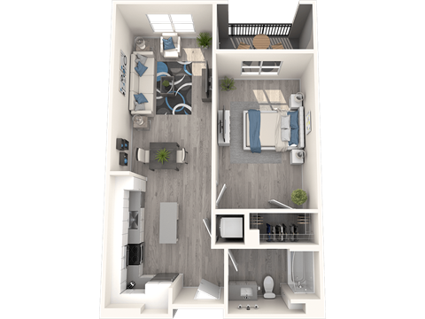 Park on First A1m 3D floor plan