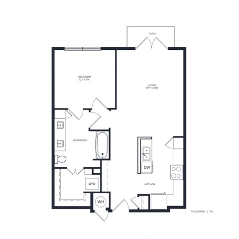The Storey Apartment Homes A2 2D Floor Plan