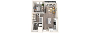 Corban Farms at Cane Ridge Apartments A2 3D Floor Plan