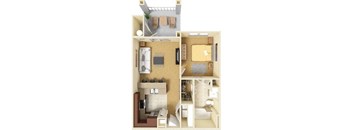 Landmark Conservancy Apartments A2 Floor Plan