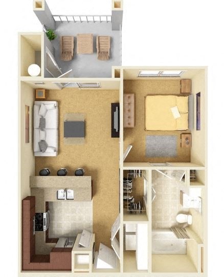 Landmark Conservancy Apartments A2 Floor Plan