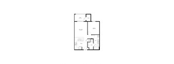 Northside at the Woodlands One Bedroom One Bathroom A2 Floor Plan