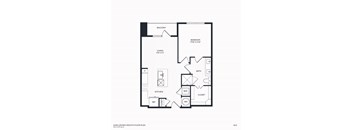 A floor plan of A2.2 with a living room, kitchen, bathroom, bedroom, and balcony