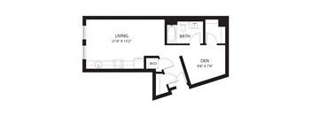 Vela Apartments A2 Studio Floor Plan