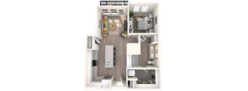 Corban Farms at Cane Ridge Apartments A3 3D Floor Plan