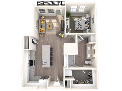 Corban Farms at Cane Ridge Apartments A3 3D Floor Plan
