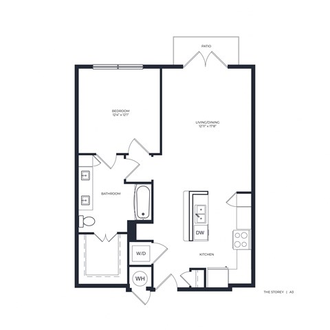 The Storey Apartment Homes A3 2D Floor Plan