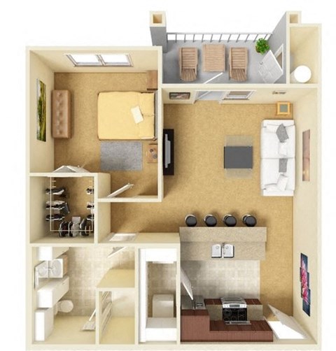 Landmark Conservancy Apartments A3 Floor Plan