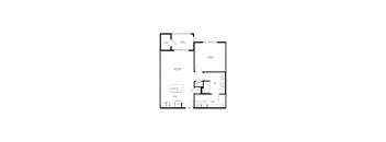 Northside at the Woodlands One Bedroom One Bathroom A3 Floor Plan