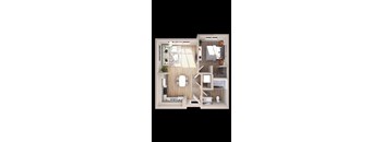 Adara at SeaTac Apartments A4 3D Floor Plan