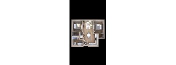 Adara at SeaTac Apartments B1 Type B 3D Floor Plan