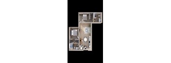 Adara at SeaTac Apartments B4 Type A 3D Floor Plan