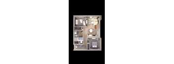 Adara at SeaTac Apartments B12 3D Floor Plan