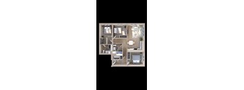 Adara at SeaTac Apartments C2 3D Floor Plan