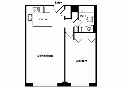 735 St. Clair Apartments A4 2D Floor Plan