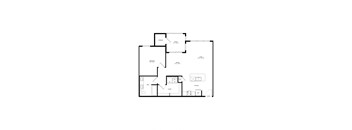 Northside at the Woodlands One Bedroom One Bathroom A5 Floor Plan