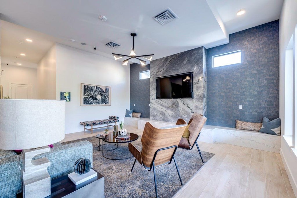 Solace at Rainier Ridge Apartments Clubhouse Lounge with Fireplace