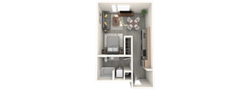 Tilian Alcove Studio 3D Floor Plan