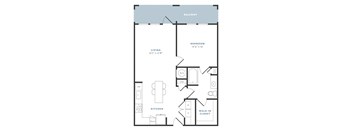 a floor plan of a house with a bedroom and a living room