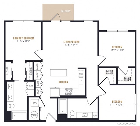 Alexan Gateway Apartments Floor Plan C1