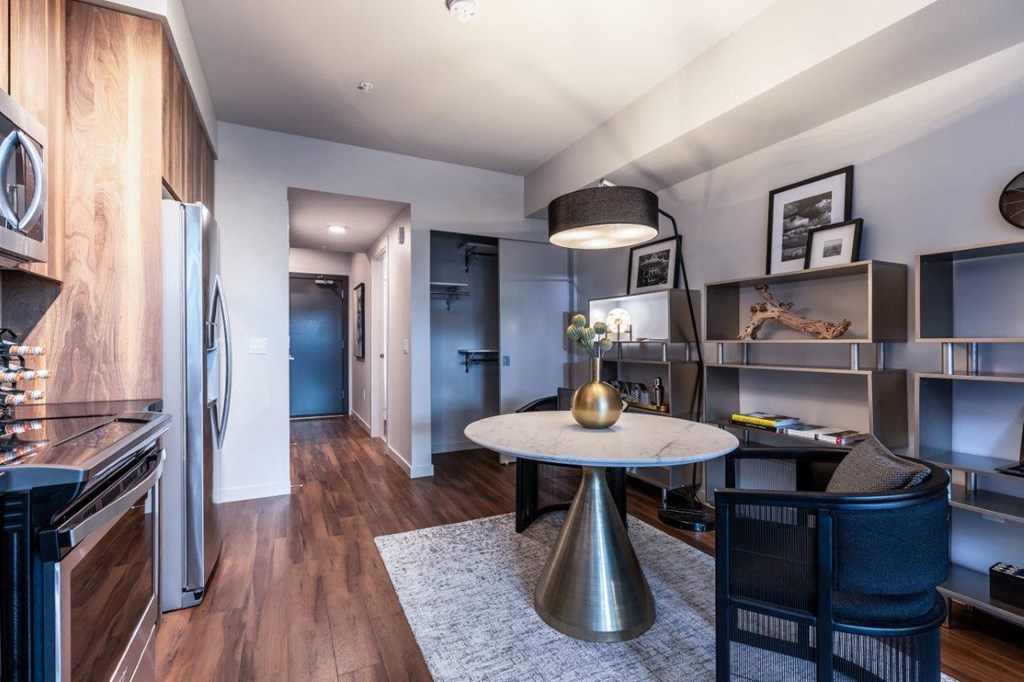 Alexan 100 Apartments Model Dining Room and Kitchen