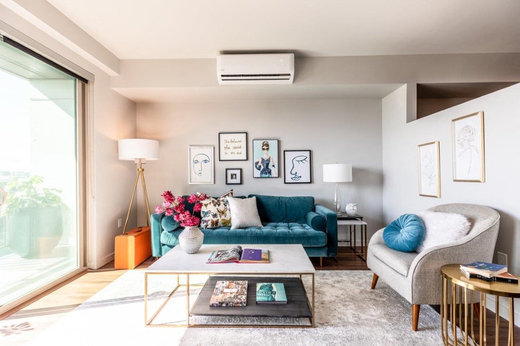 Alexan 100 Apartments Model Living Room