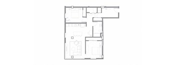 Alley 111 Luxury Apartments in Bellevue, Washington 2x1 Floor Plan