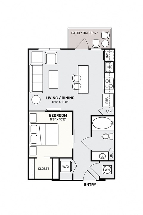 Southside Apartments A1 Floor Plan